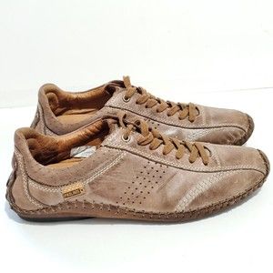 Pikolinos Women's Size 40 US9.5 Tan Brown Leather Sneakers Lace Up Casua…